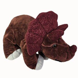 Triceratops Dinosaur Plush Toy Soft Stuffed Animal Plushie‎ Brown 14 Inch